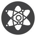 Atom Orbital Rings Black Filled icon
