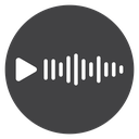 Audio Play Waveform Black Filled icon