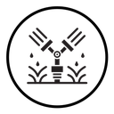 Automatic irrigation sprinklers icon