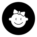 Baby girl face icon