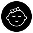 Baby girl face icon