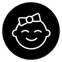 Baby girl face icon