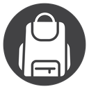 Backpack Front Pocket Black Filled icon