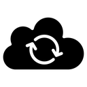 Backup Cloud Sync Arrows Black Filled icon