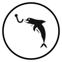 Bait Fishing Minnow Black Filled icon