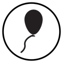 Balloon Black Filled icon