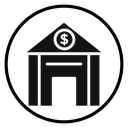 Bank Building Dollar Coin icon