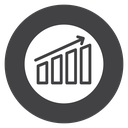 Bar Chart Trend Arrow Black Filled icon