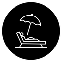 Beach Resort Lounger Black Filled icon