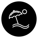 Beach Sunset Umbrella Black Filled icon