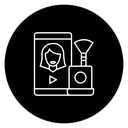 Beauty Video Tutorial Black Filled icon