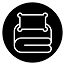 Bed linen set with pillows icon