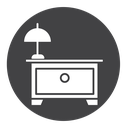 Bedside table Black Filled icon