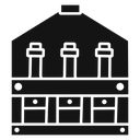 Beer bottles in basket icon