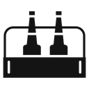 Beer bottles in basket icon