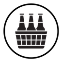 Beer bottles in basket icon