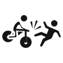 Bicycle accident Black Filled icon