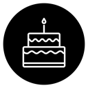 Birthday Cake Black Filled icon