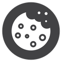 Bitten Chip Cookie Black Filled icon