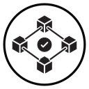Blockchain Technology Black Filled icon