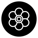 Blossom Flower Black Filled icon