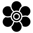 Blossom Flower Black Filled icon