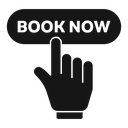 Book now button with hand icon