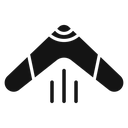 Boomerang Black Filled icon