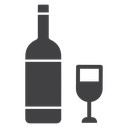 Bottle wine and glass 3 icon