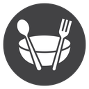 Bowl Fork Spoon Black Filled icon