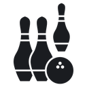 Bowling pins with ball 2 icon