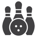 Bowling pins with ball 3 icon