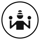 Boxer Woman Circle Badge icon