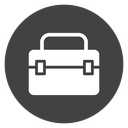 Briefcase Double Clasp Black Filled icon