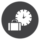 Briefcase Office Clock Black Filled icon