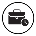 Briefcase with clock icon