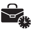 Briefcase with clock icon