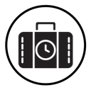 Briefcase with clock icon