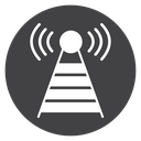 Broadcast Tower Signal Black Filled icon