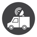 Broadcast van Black Filled icon