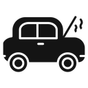 Broken car with open hood Black Filled icon
