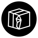 Broken cardboard box icon