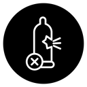 Broken condom icon