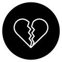 Broken Heart Black Filled icon