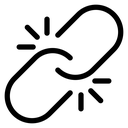 Broken link Black Filled icon