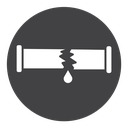 Broken pipe Black Filled icon