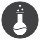 Bubbling Round Flask Black Filled icon