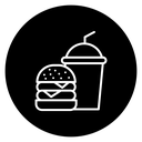 Burger And Drink Meal Black Filled icon