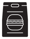 Burger paper bag icon