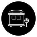 Bus stop shelter ad icon